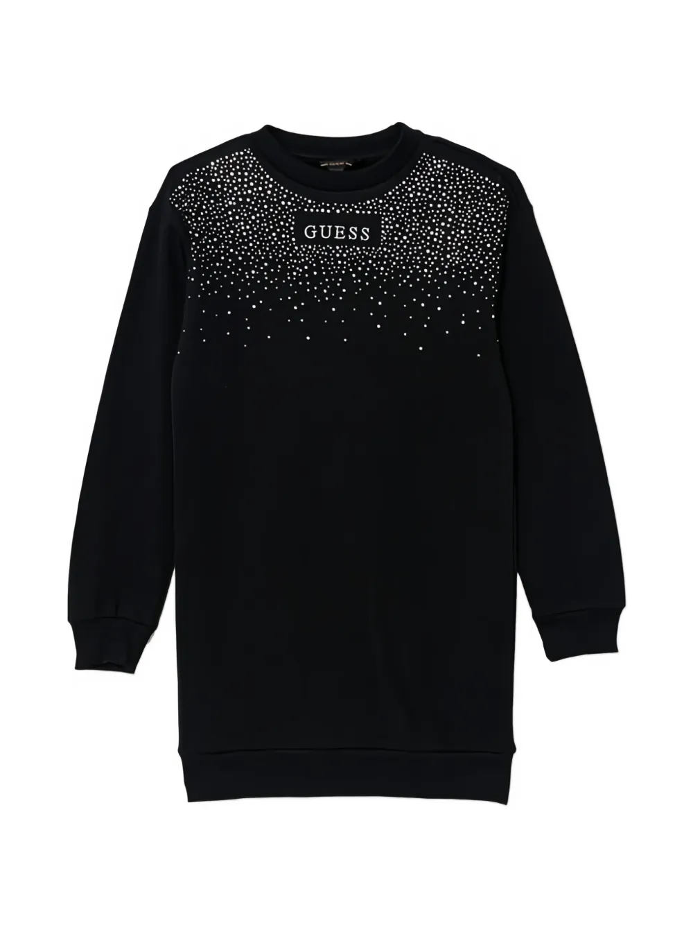Guess Kids' Embellished Long-sleeve Dress In Black