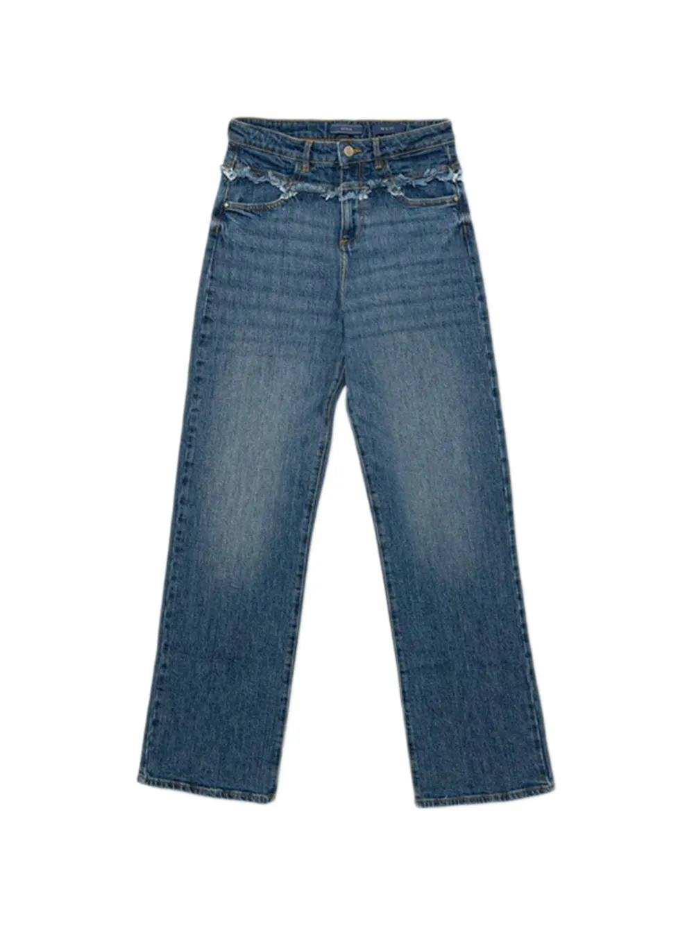 guess kids frayed denim jeans - Blu