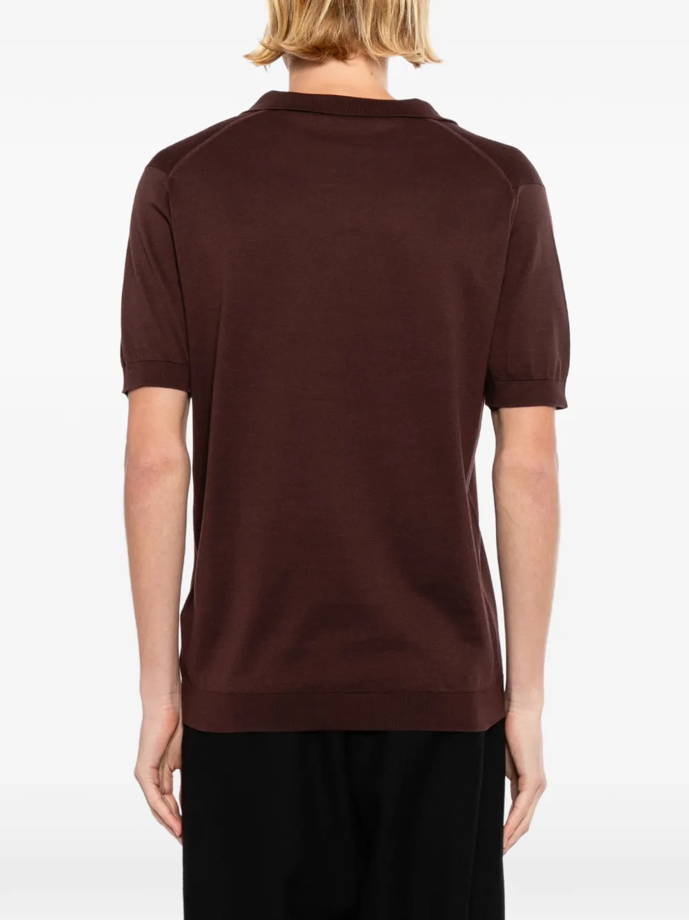 John Smedley Noah overhemd met schipperskraag Bruin