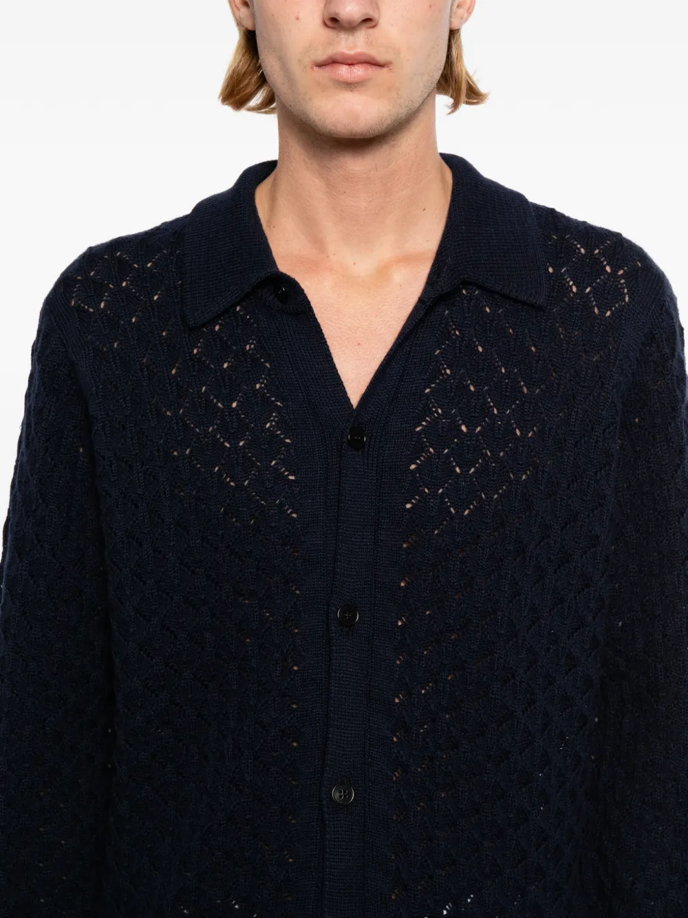 John Smedley Winster overhemd Blauw