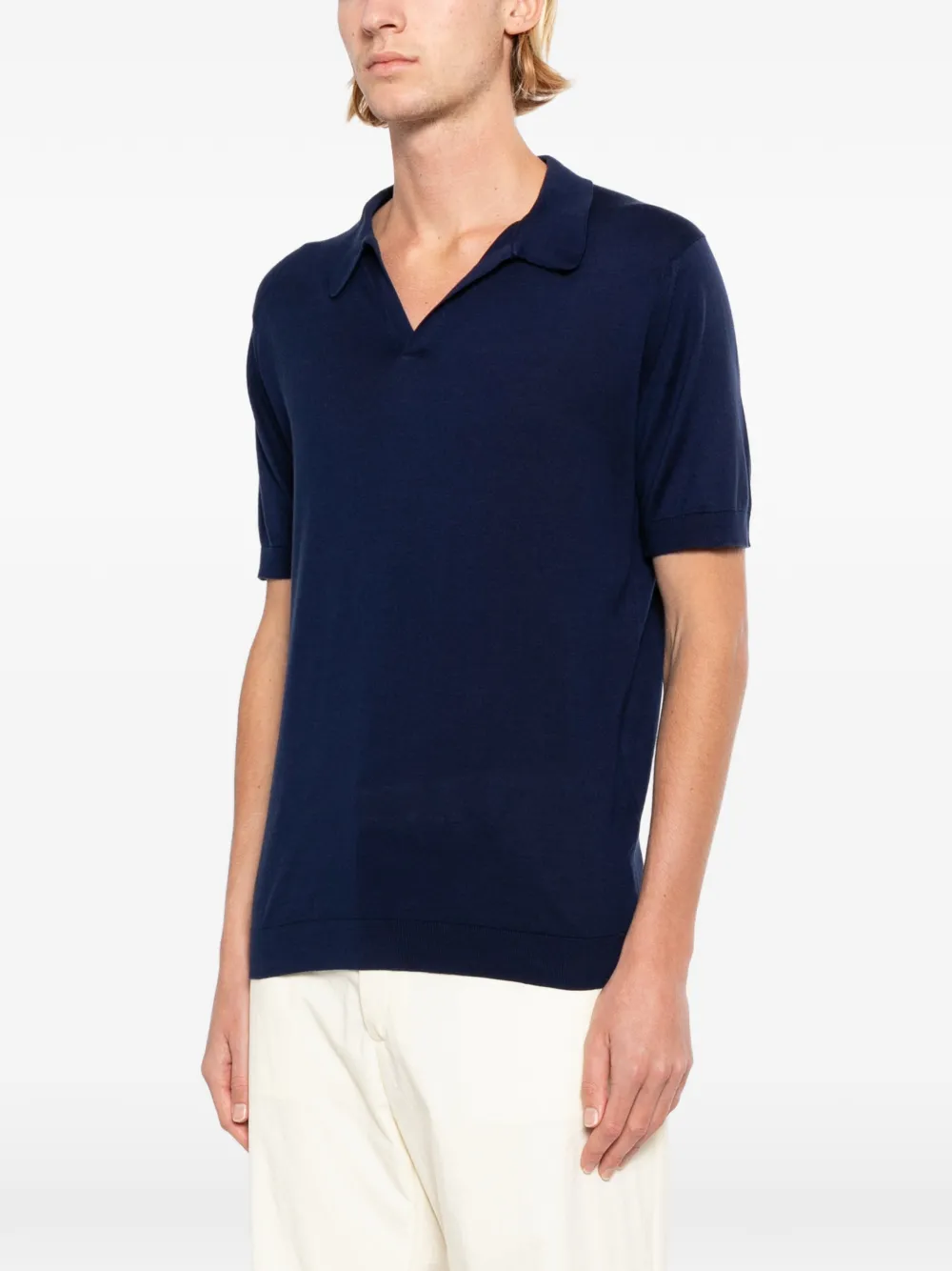 John Smedley Noah overhemd met schipperskraag Blauw