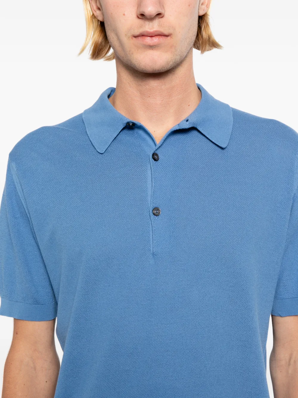 John Smedley Roth poloshirt Blauw