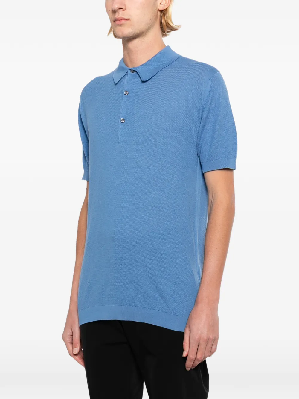 John Smedley Roth poloshirt Blauw
