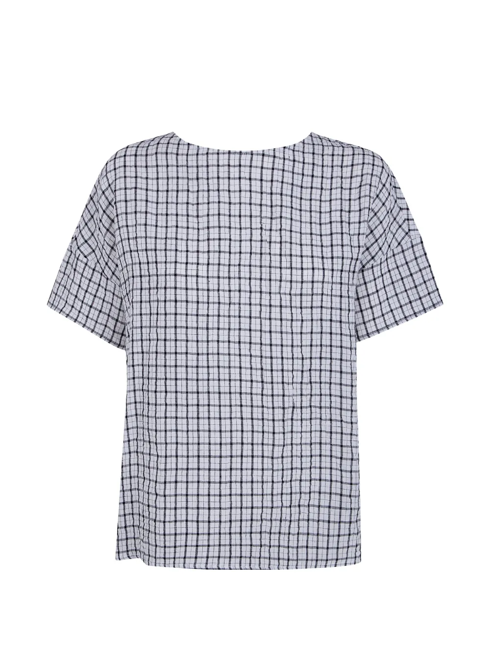 Apuntob check-pattern short-sleeve shirt - Weiß