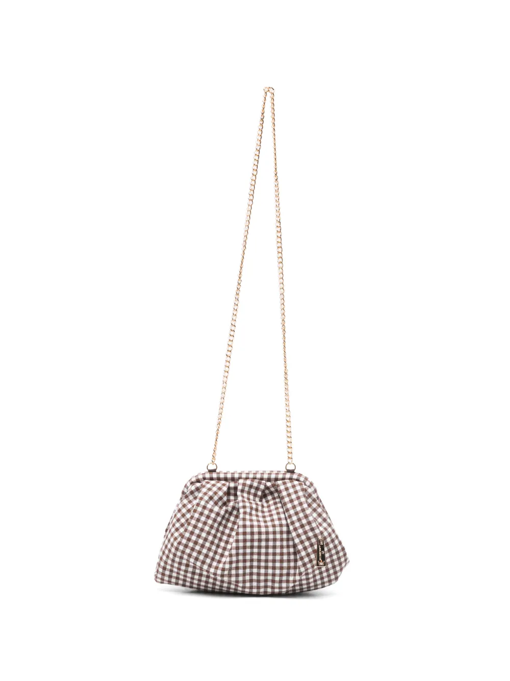 la milanesa small Petunia gingham cross body bag - Marrone