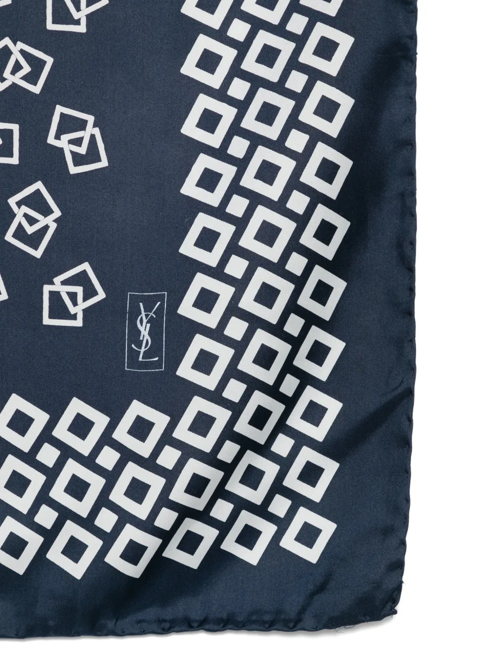 Saint Laurent Pre-owned 1990s Print Silk Scarf in Blue, view 3