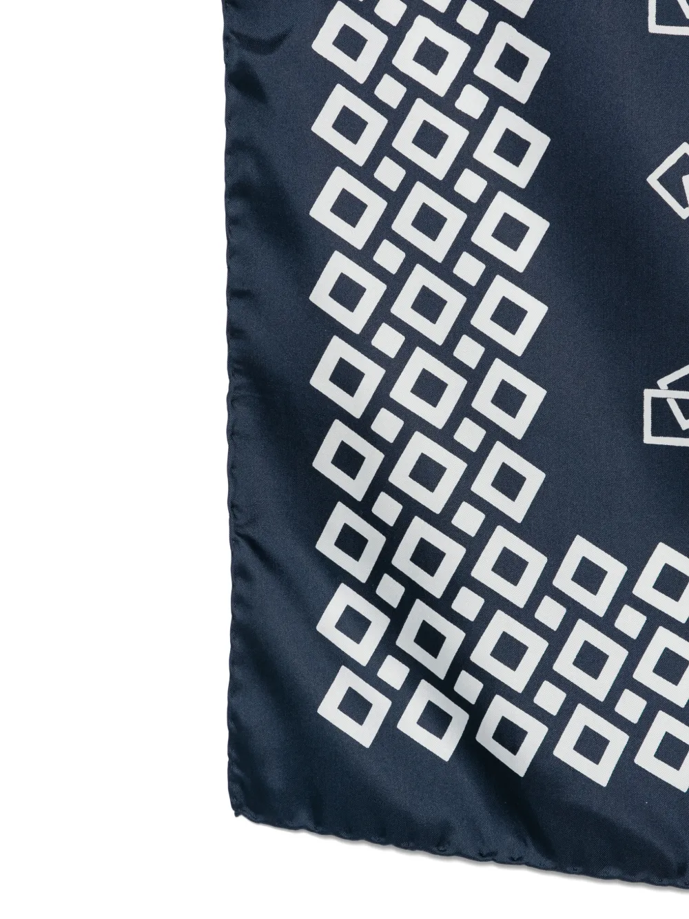 Saint Laurent Pre-owned 1990s Print Silk Scarf in Blue, view 2