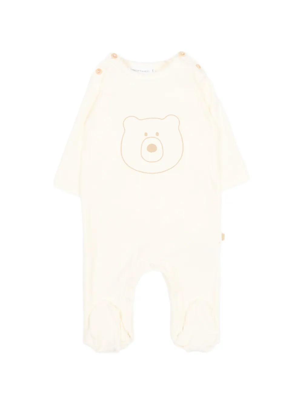 Bamboom bear-print babygrow - Nude