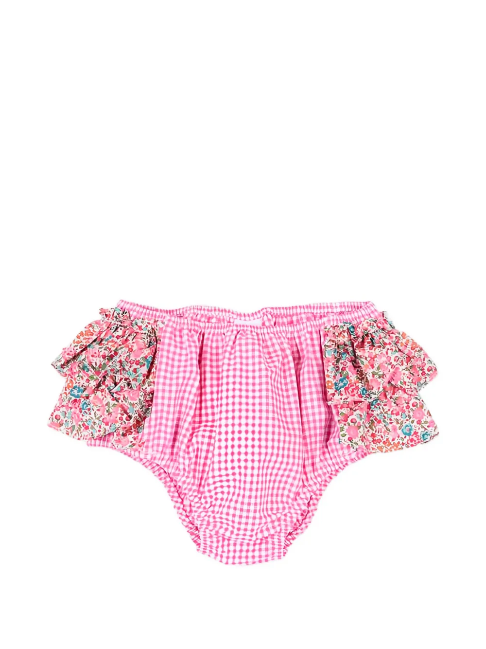  Pesciolino Rosso Kids Ruffled Gingham-pattern Bikini Bottom - Pink 