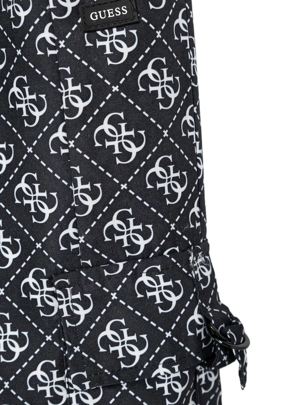 guess kids Poly Peach logo-print cargo pants Zwart