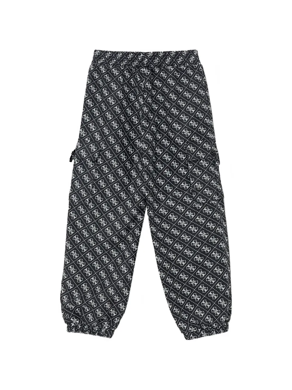 guess kids Poly Peach logo-print cargo pants - Nero