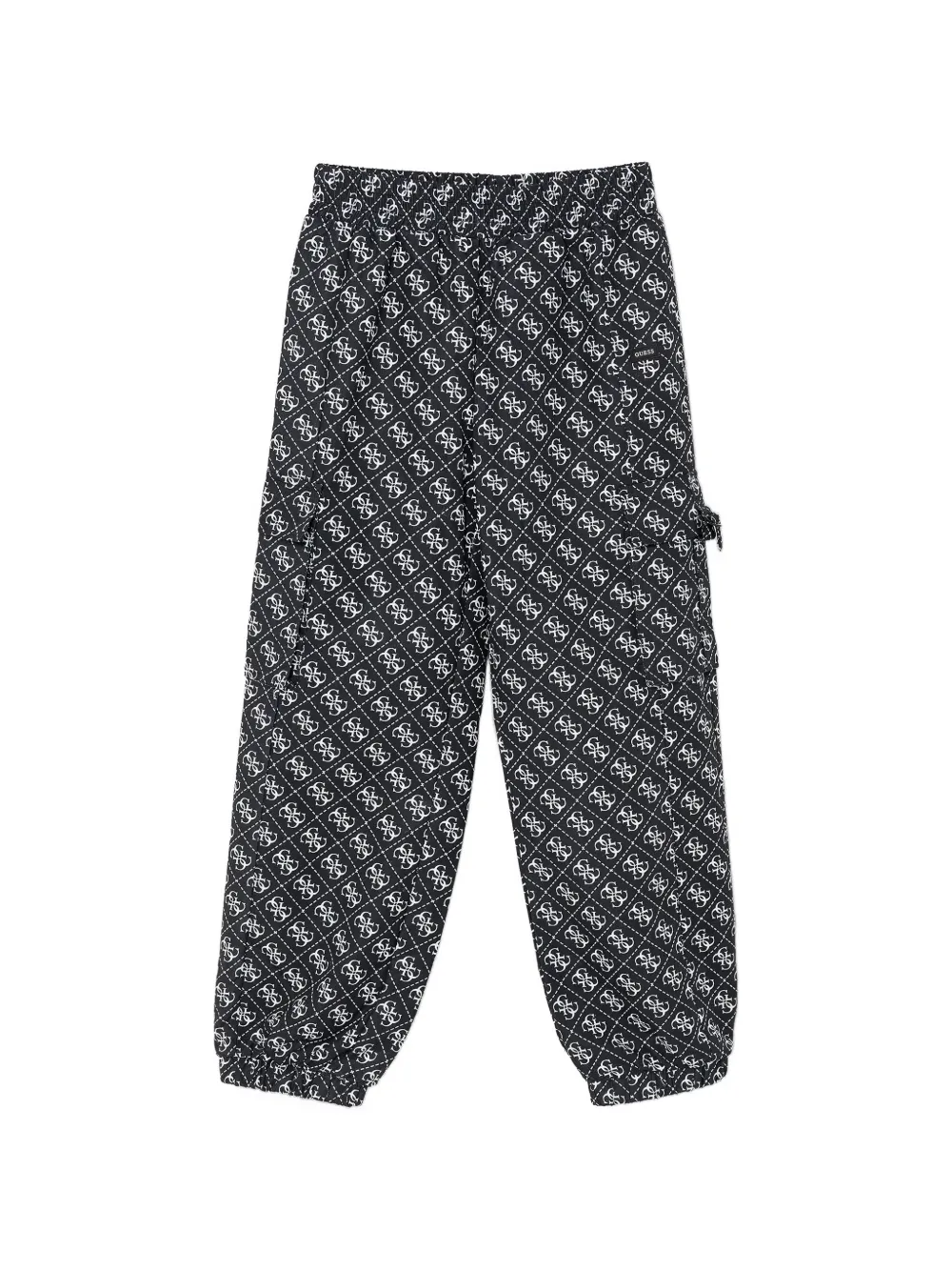 guess kids Poly Peach logo-print cargo pants Zwart