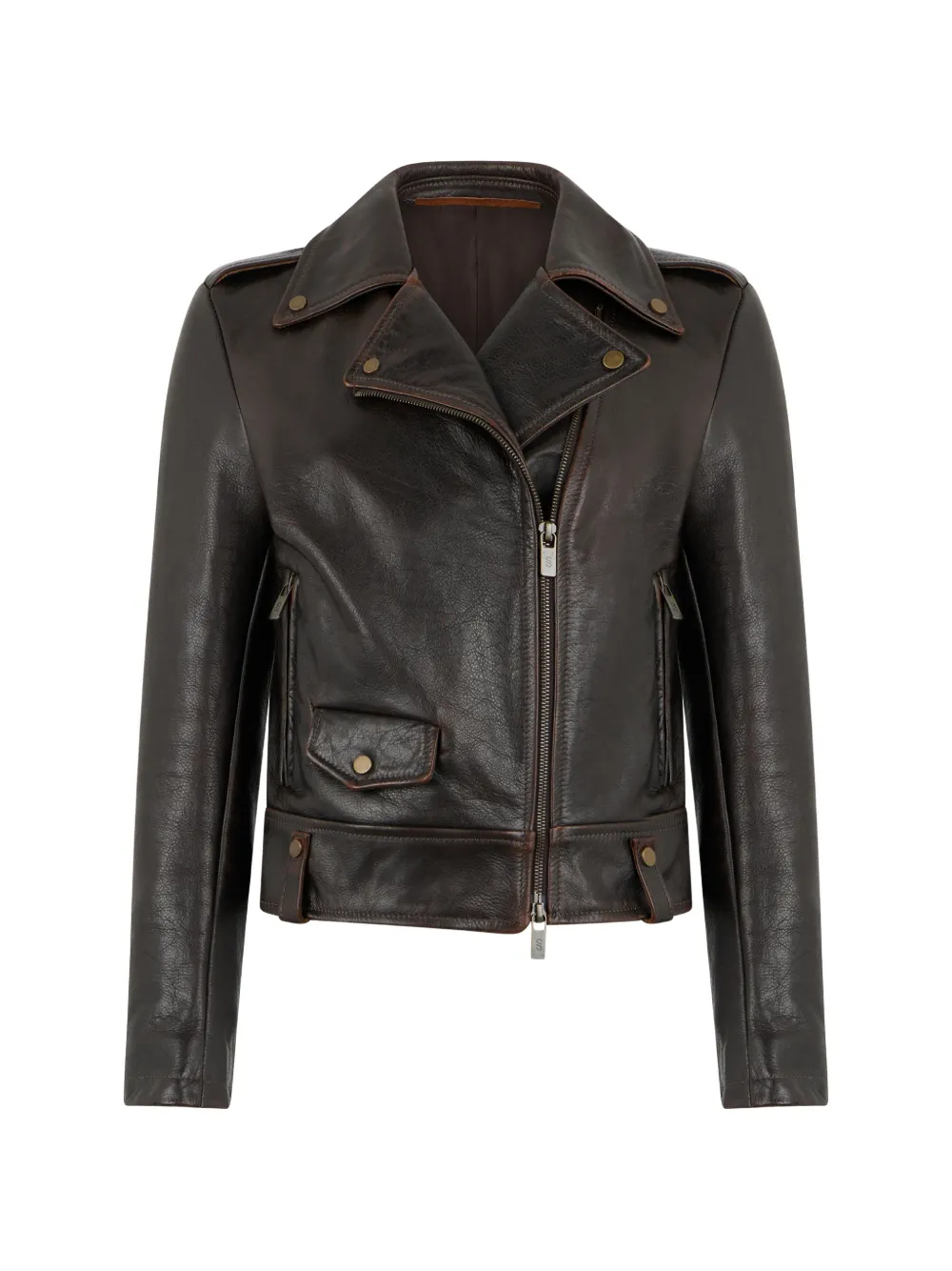 Salvatore Santoro leather biker jacket - Marrone