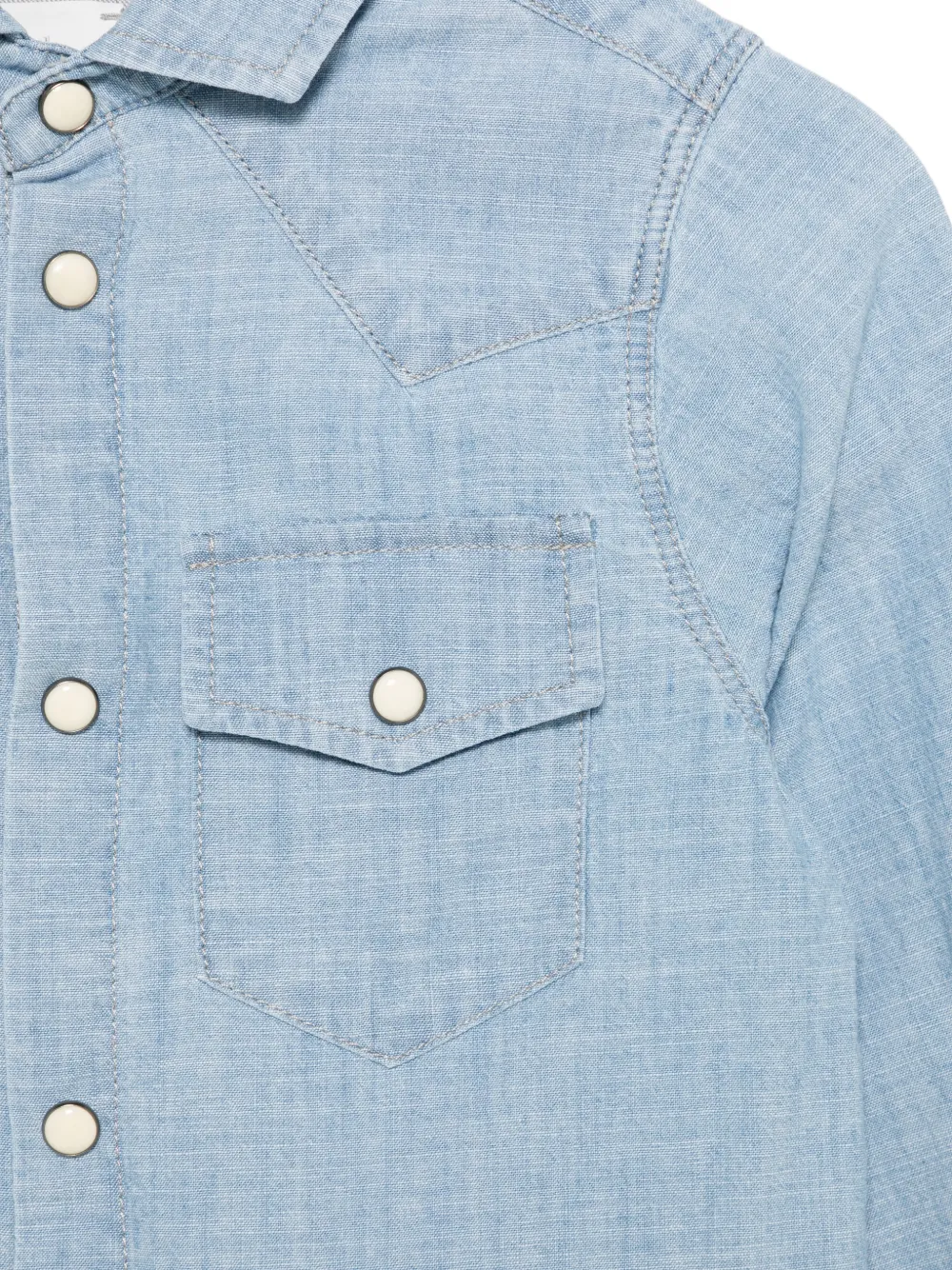  Eleventy Kids Pocket Long-sleeve Shirt - Blue 