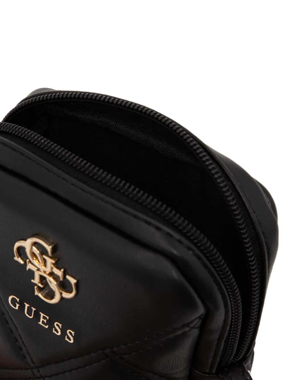 GUESS USA quilted logo-plaque messenger bag Zwart