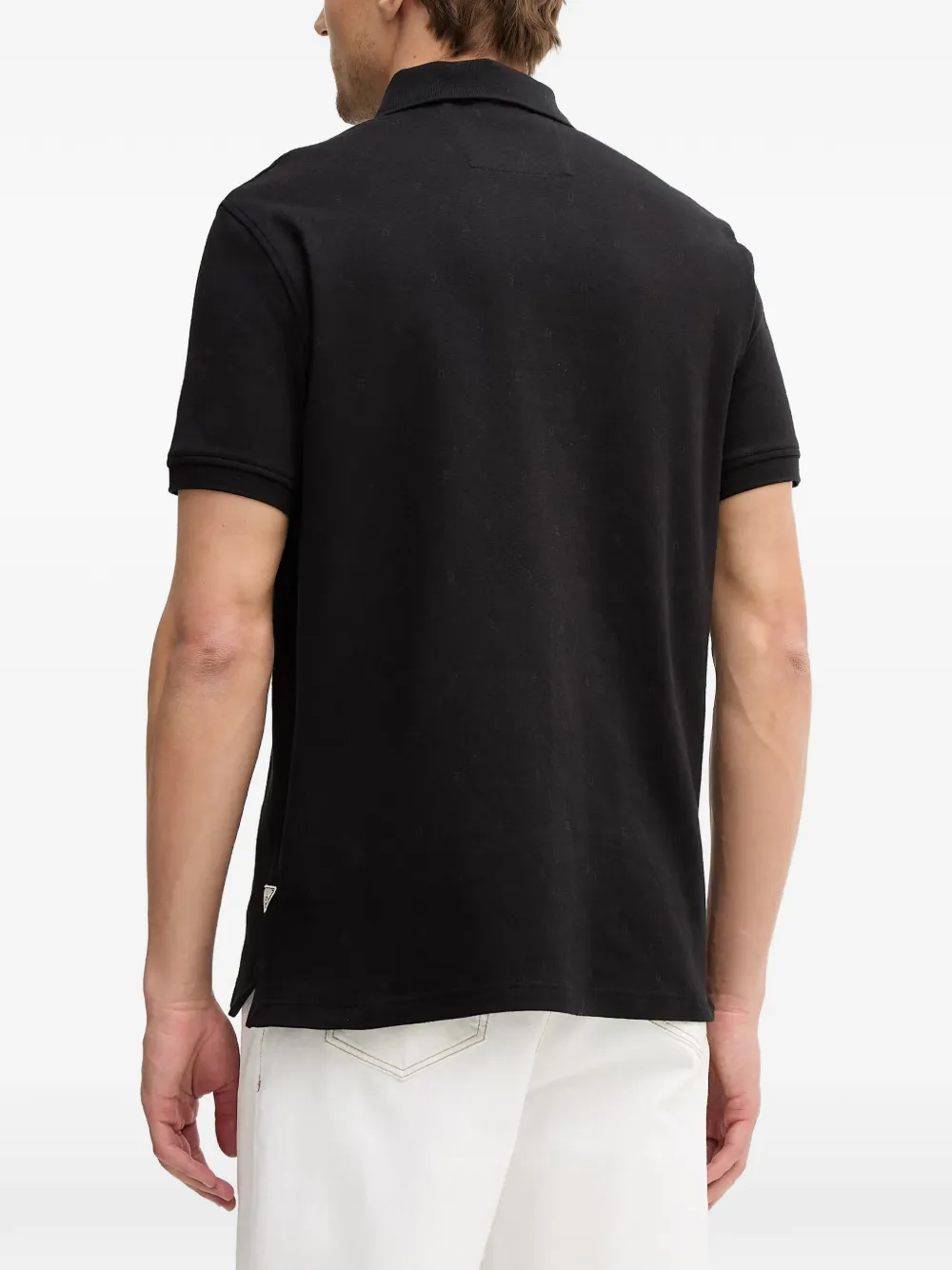 GUESS USA Poloshirt met letter-patroon en knopen Zwart