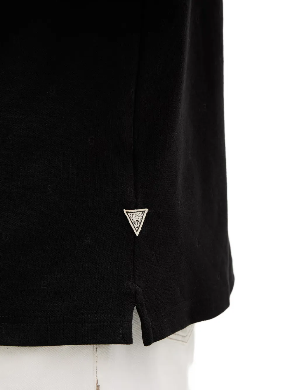 GUESS USA Poloshirt met letter-patroon en knopen Zwart