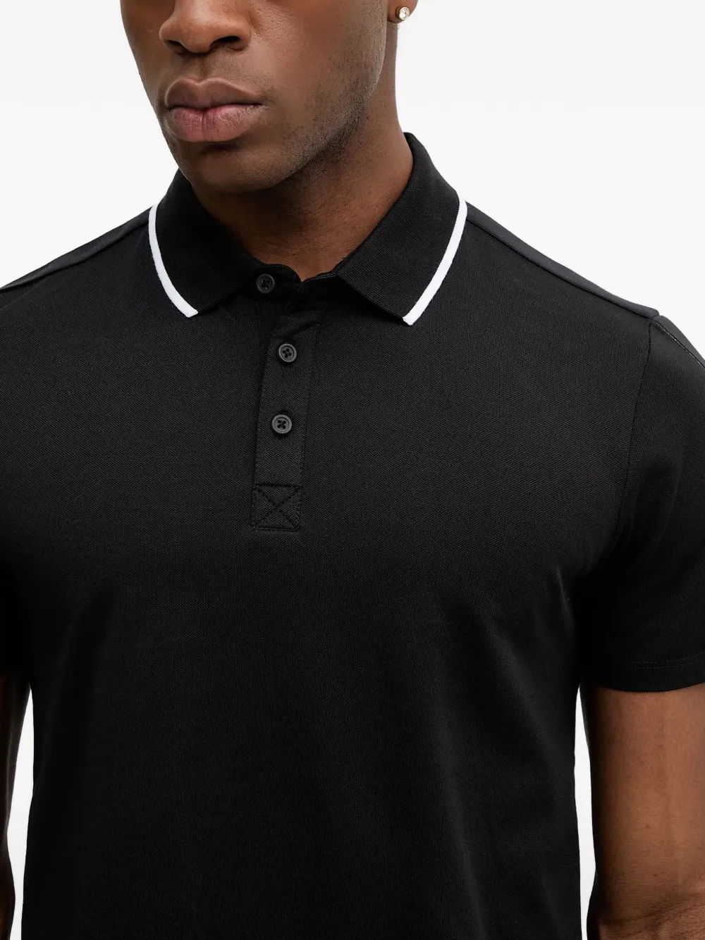 GUESS USA Poloshirt met kraag afwerking Zwart