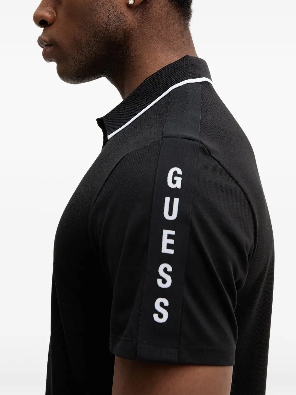 GUESS USA Poloshirt met kraag afwerking Zwart