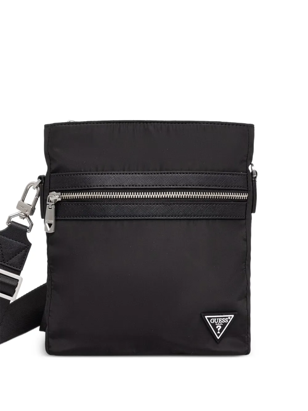 GUESS USA Berlin triangle-logo messenger bag - Black