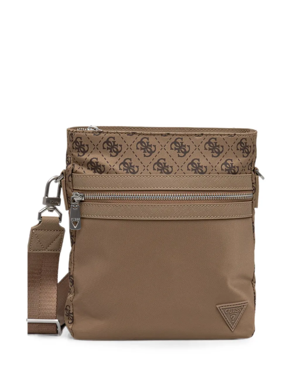 GUESS USA Berlin messengertas met vlakken Beige