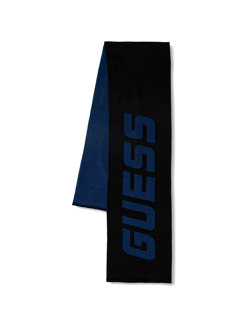 GUESS USA logo-intarsia knitted scarf - Nero