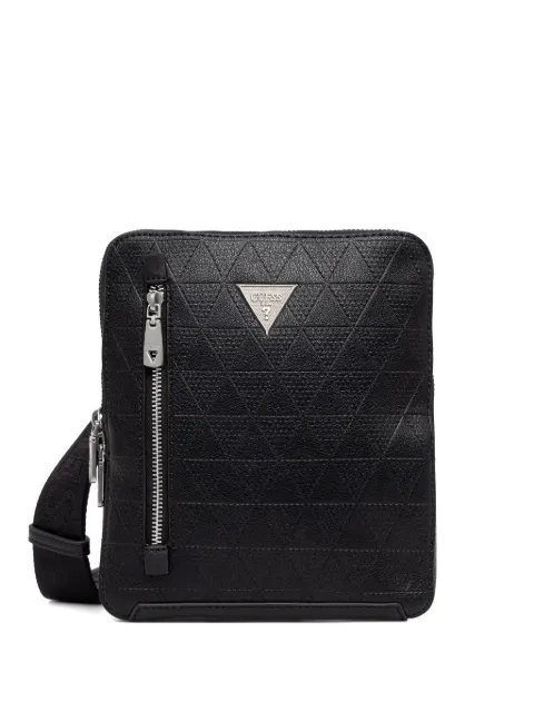 GUESS USA Torino geometric-embossed messenger bag