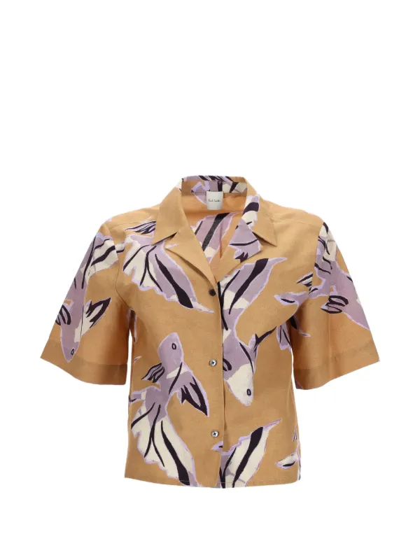 Paul Smith Fish Print Shirt in Yellow
