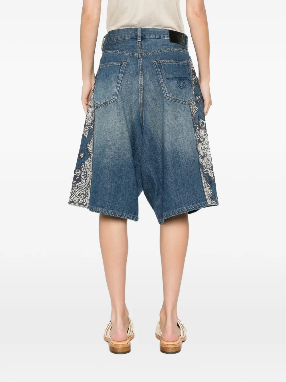 R13 Jesse shorts met bandana-applicatie Blauw
