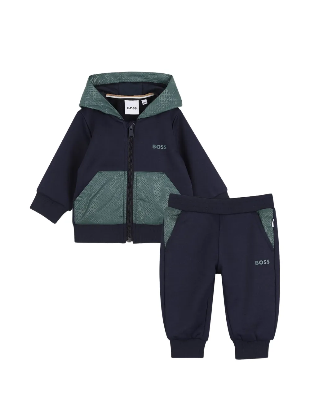 BOSS Kidswear logo-print panelled tracksuit - Blau