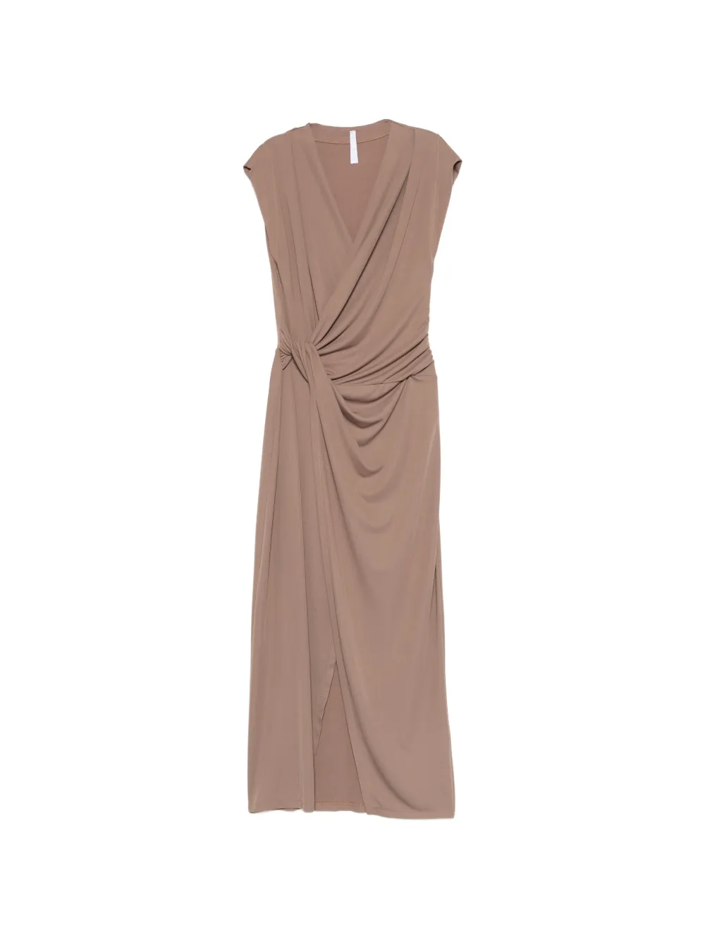 IMPERIAL knot V-neck midi dress - Nude