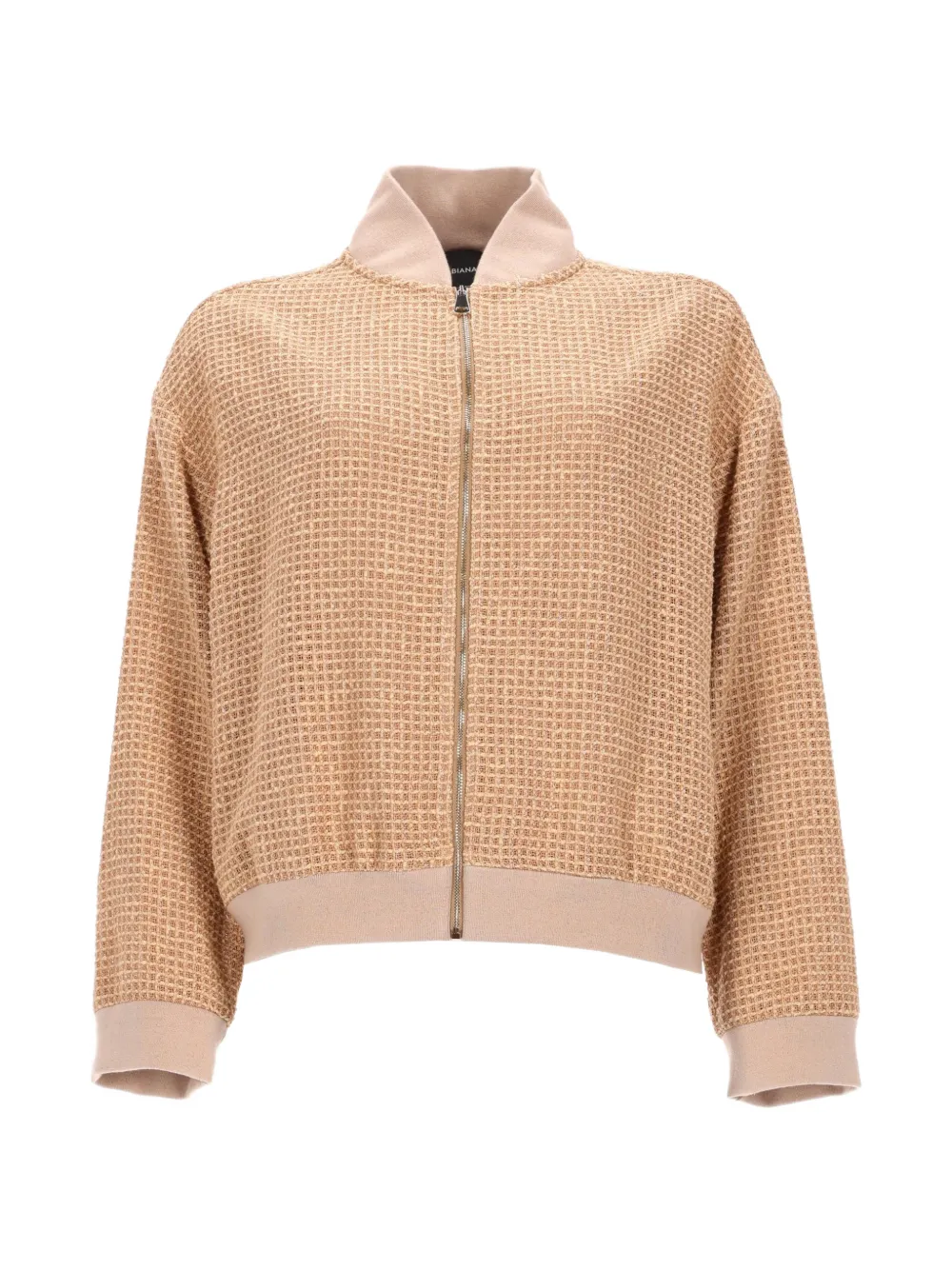 Fabiana Filippi textured-finish zip-up bomber jacket - Nude