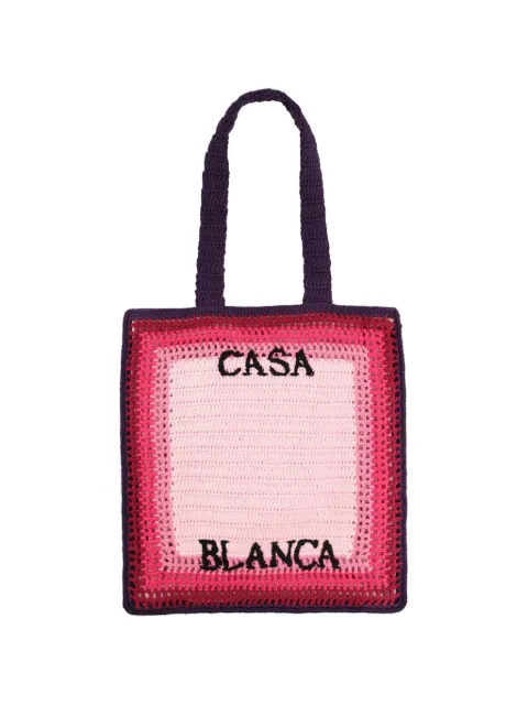 Casablanca square-shaped crochet tote bag