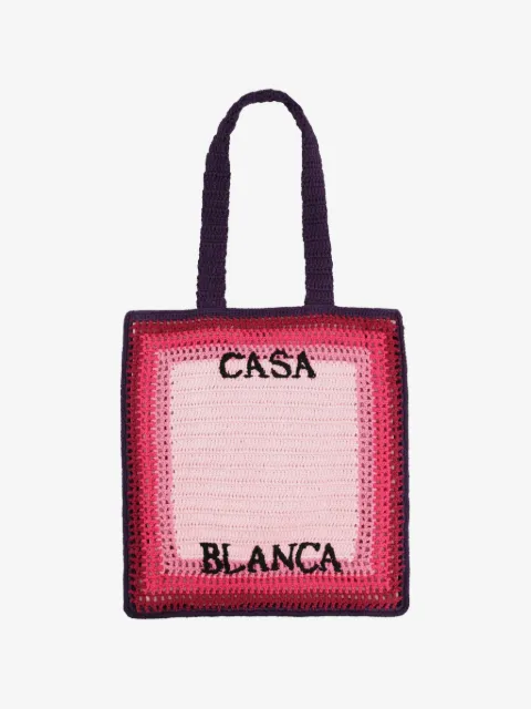 Casablanca square-shaped crochet tote bag