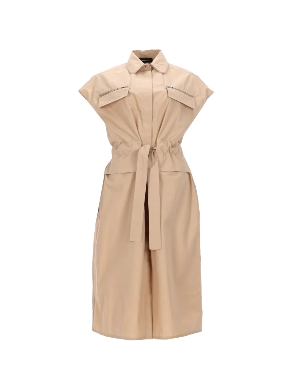 Fabiana Filippi belted zip-pocket midi dress - Toni neutri