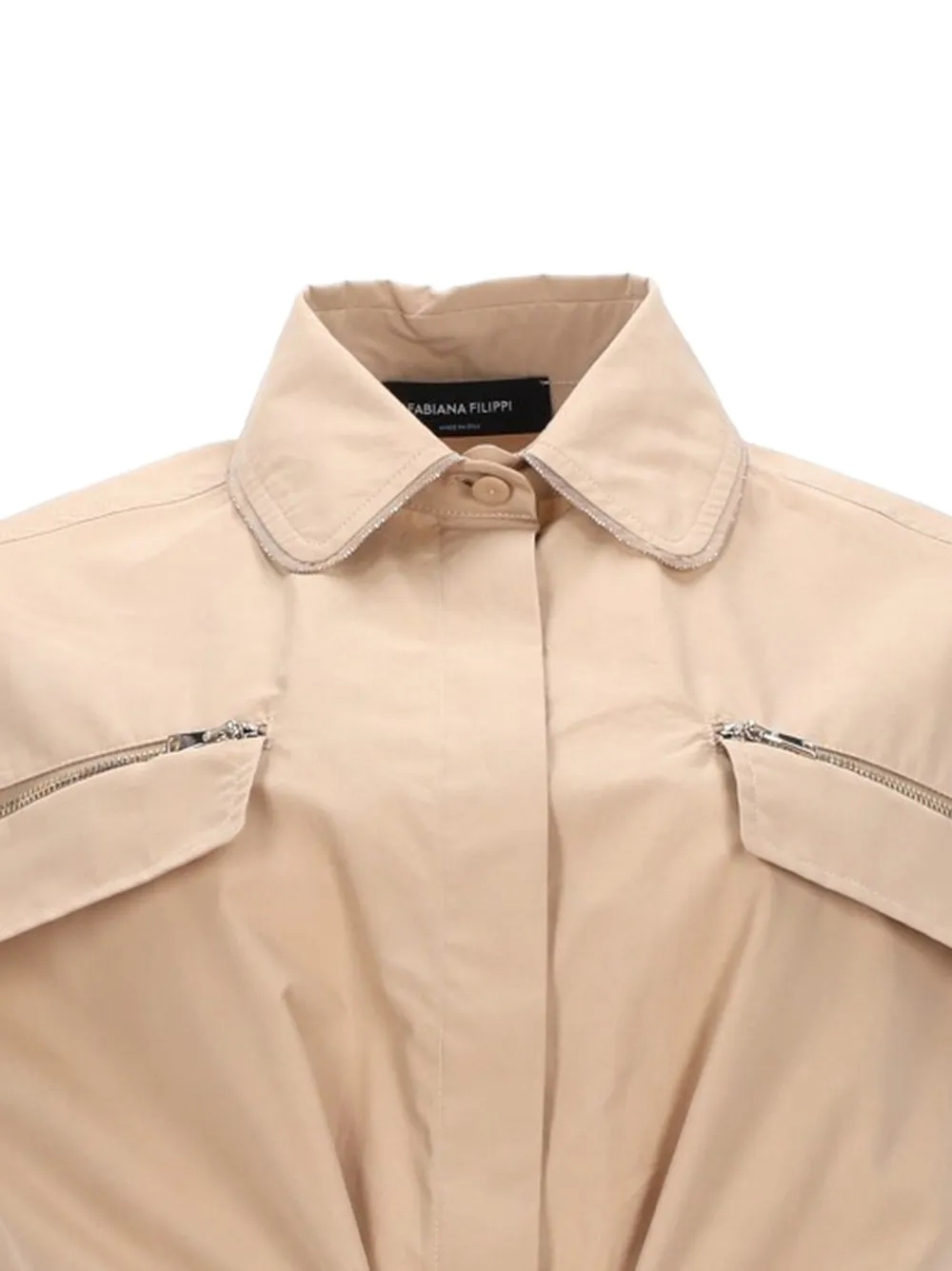 Fabiana Filippi Midi-jurk met ritszak en ceintuur Beige