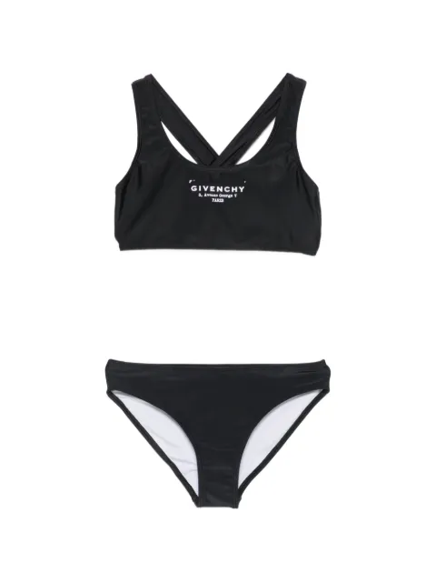 Givenchy Kids bikini con tiras cruzadas y logo