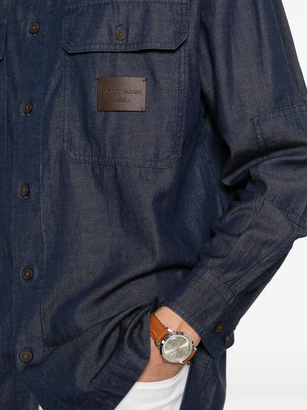 Emporio Armani Overhemd met knopen Blauw
