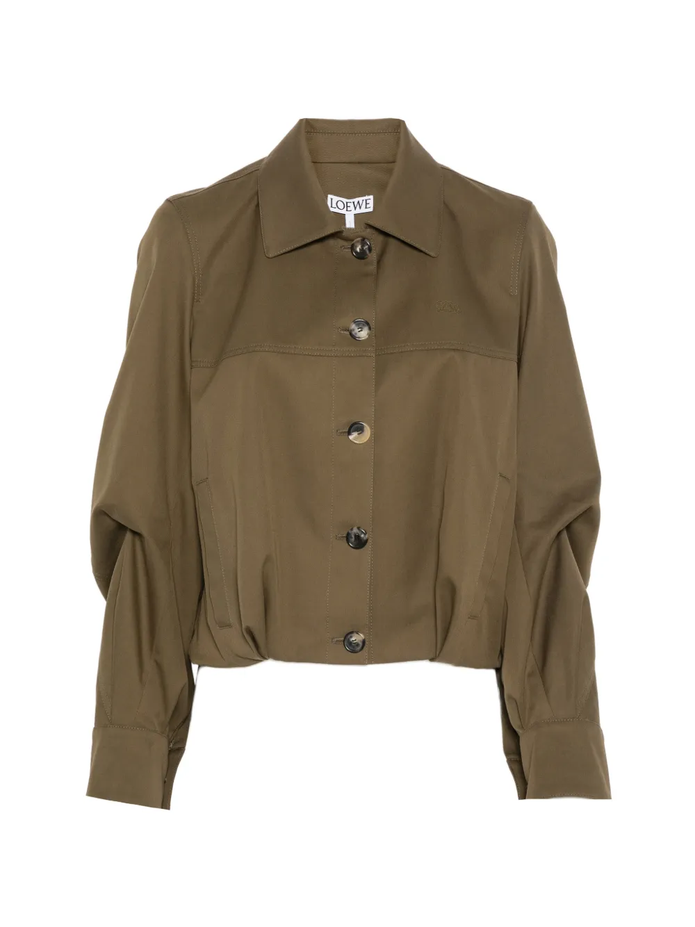 LOEWE Anagram-embroidered cropped jacket - Braun