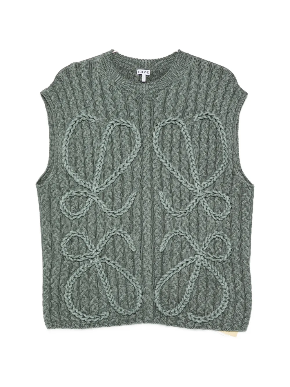 LOEWE Anagram cable-knit sweater - Verde