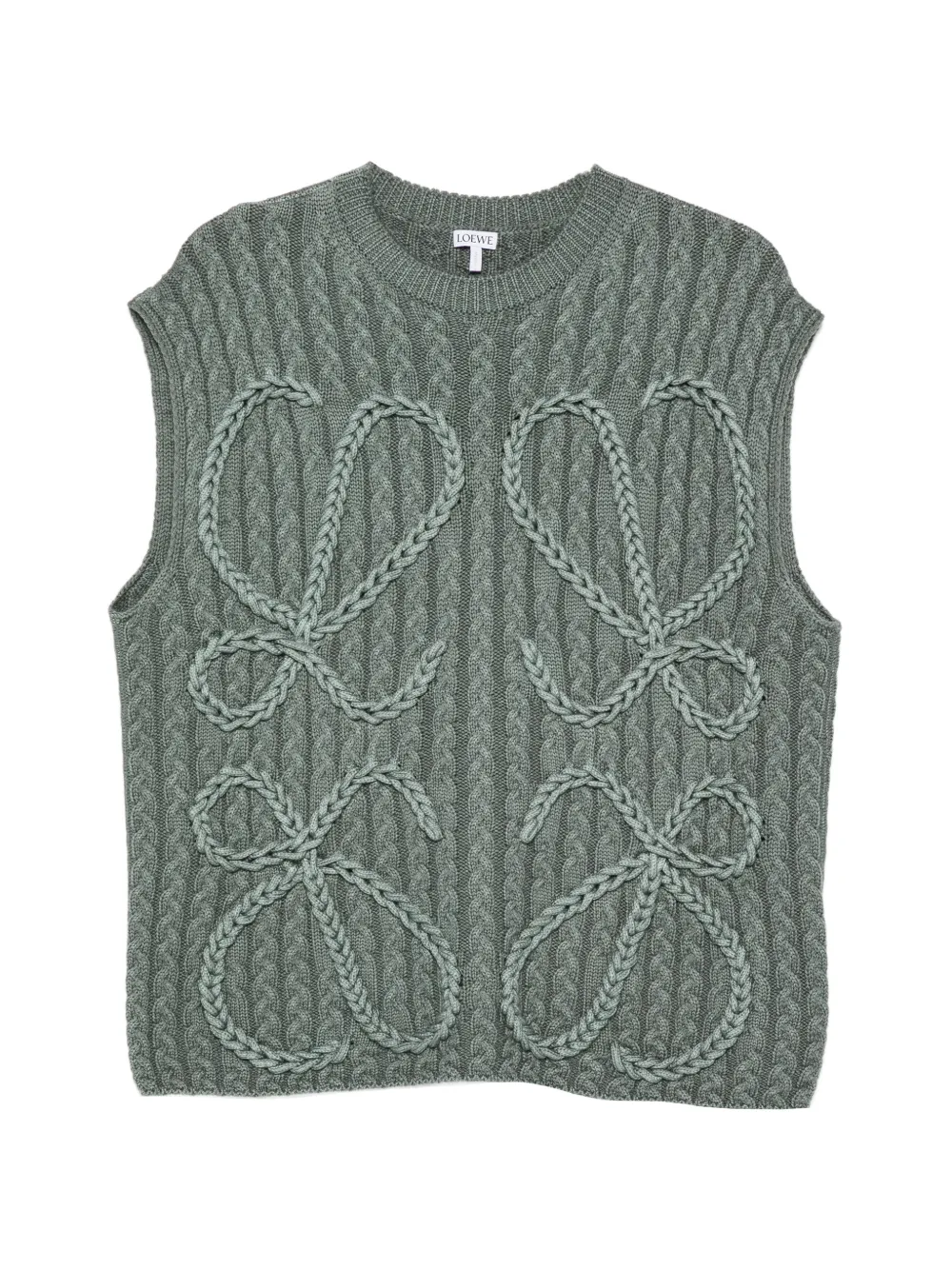 LOEWE Anagram cable-knit sweater - Verde