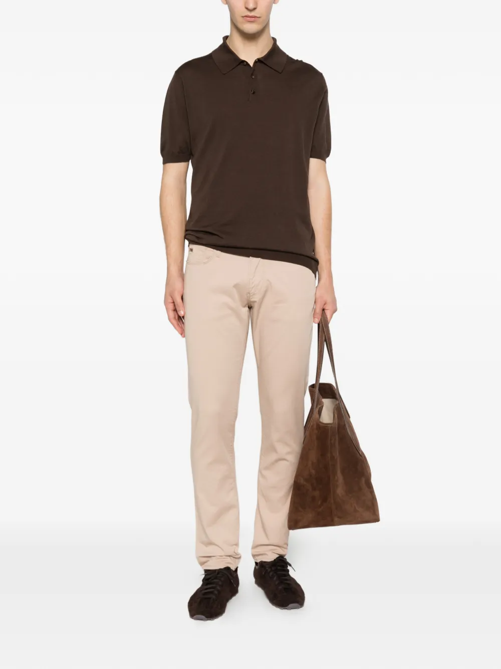 Emporio Armani Broek met vijf zakken Beige
