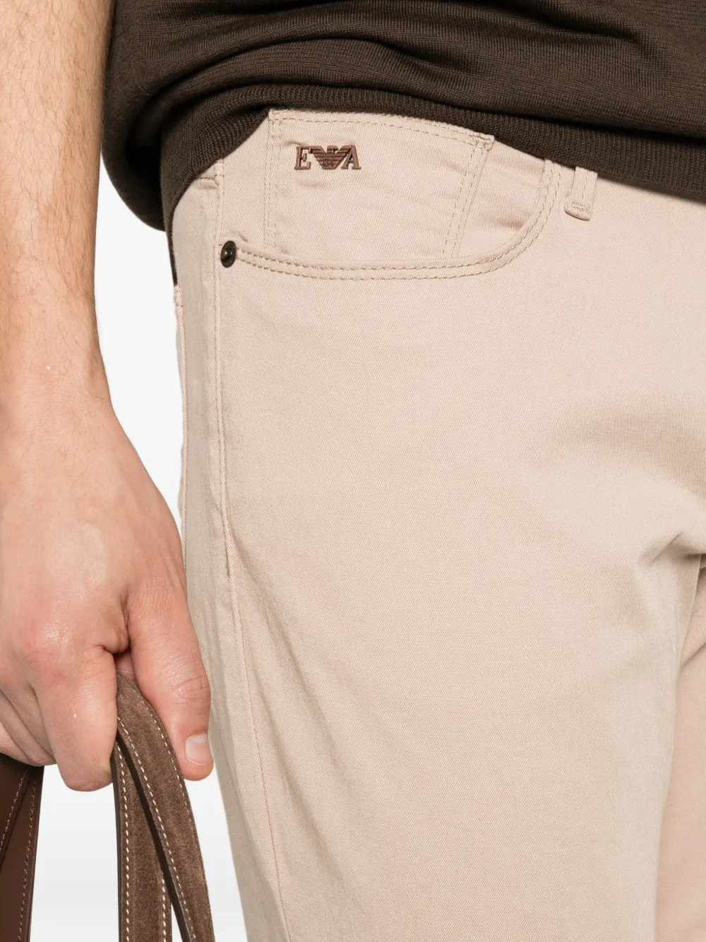 Emporio Armani Broek met vijf zakken Beige