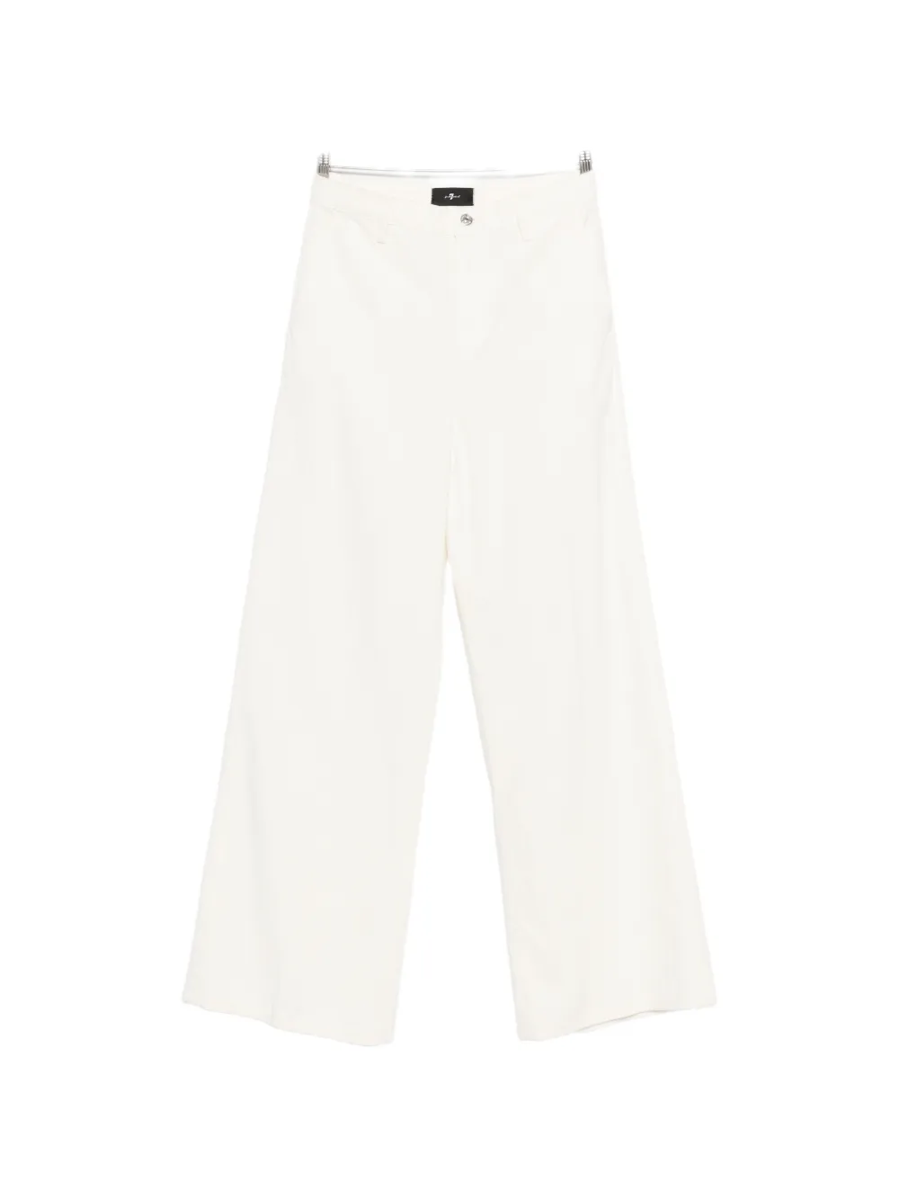 Seven button-fastening wide-leg jeans - Bianco