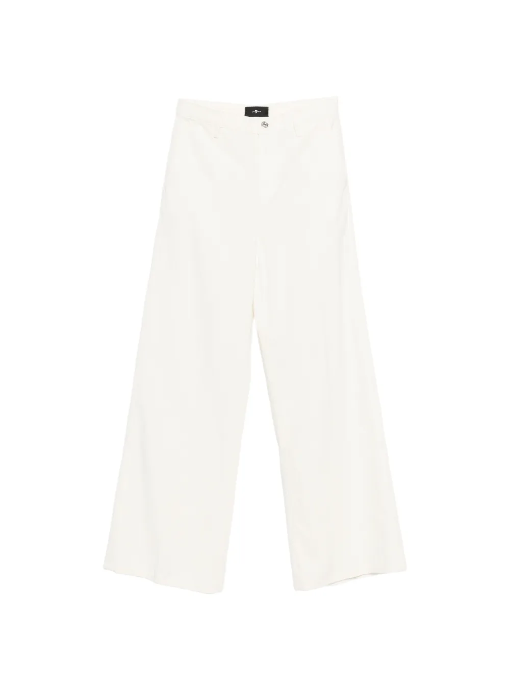 Seven button-fastening wide-leg jeans - Bianco
