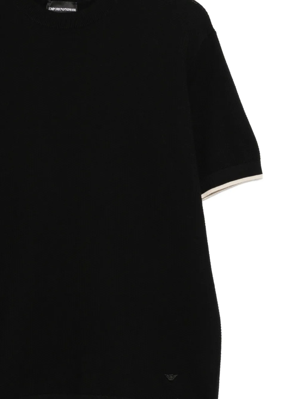 Emporio Armani T-shirt met gestreept detail Zwart