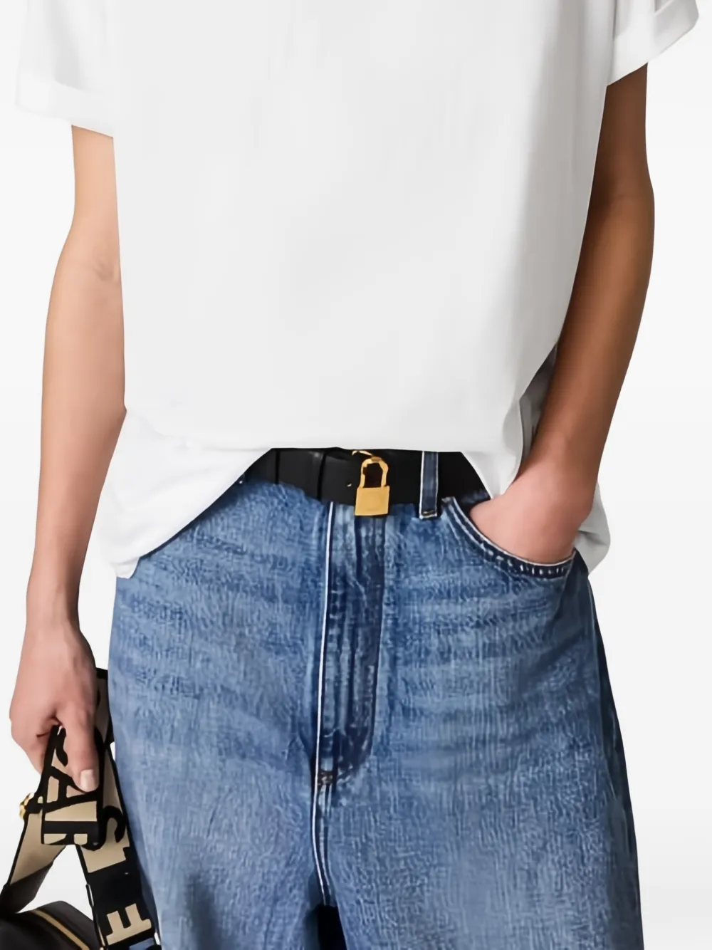 Stella McCartney Ryder riem met hangslot Zwart