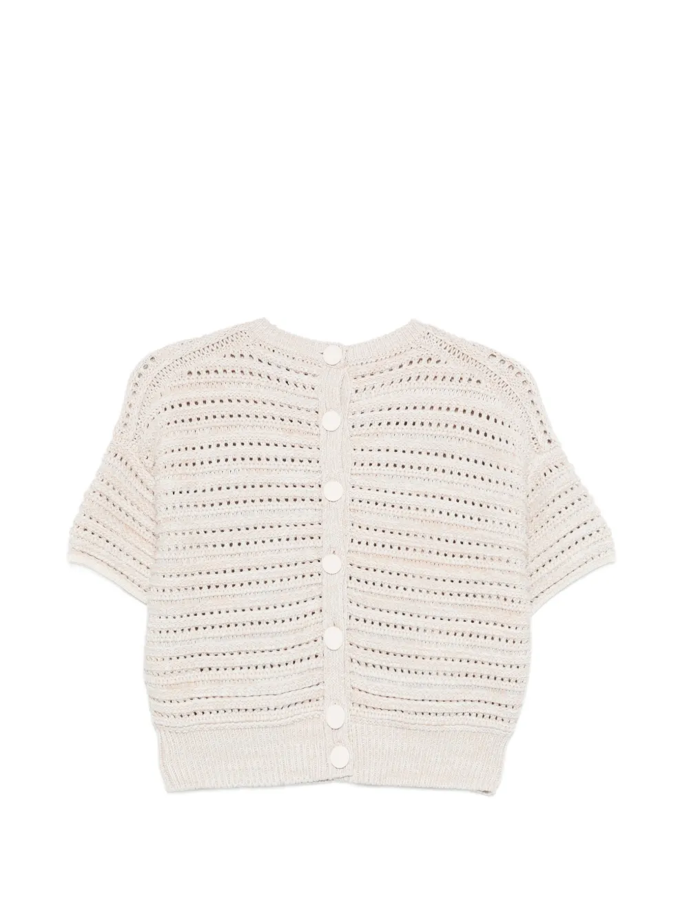  Emporio Armani Open-work Buttoned Sweater - Neutrals 