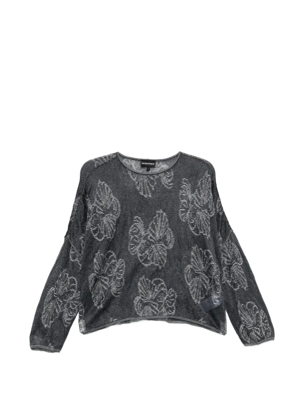 Emporio Armani floral crew neck sweater - Blu
