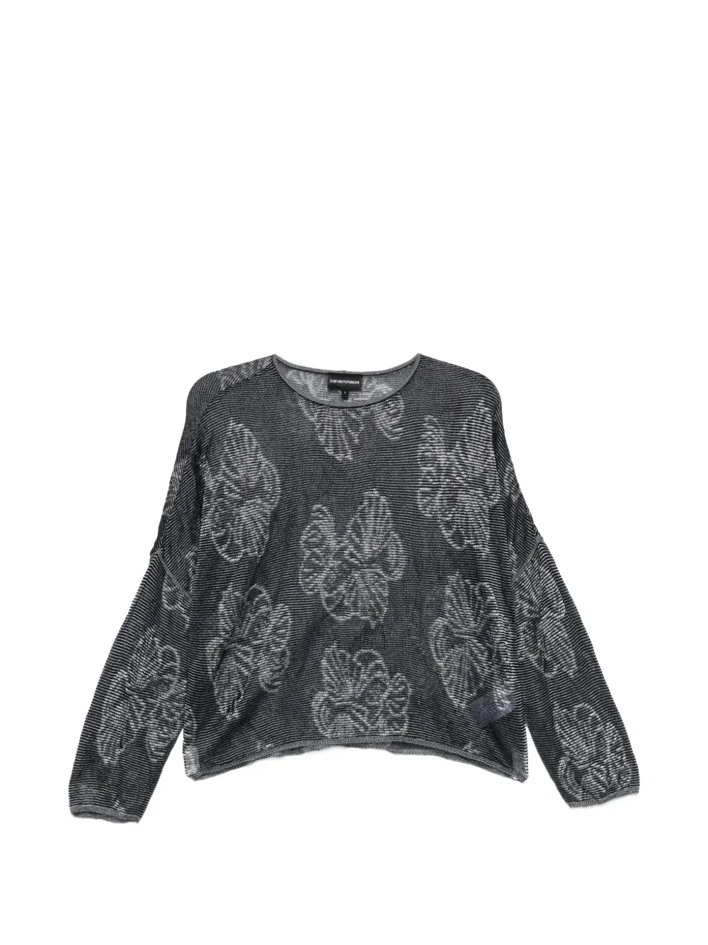Emporio Armani floral crew neck sweater - Blu